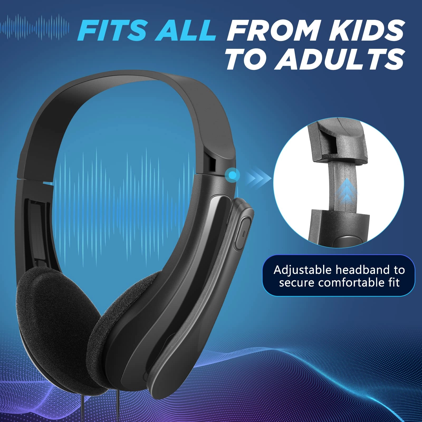 20 Pack Bulk Classroom Headphones Wired Headphone