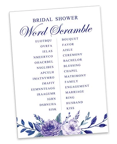 Wedding Word Scramble Bridal Shower Game Cards - 50 piece(s)