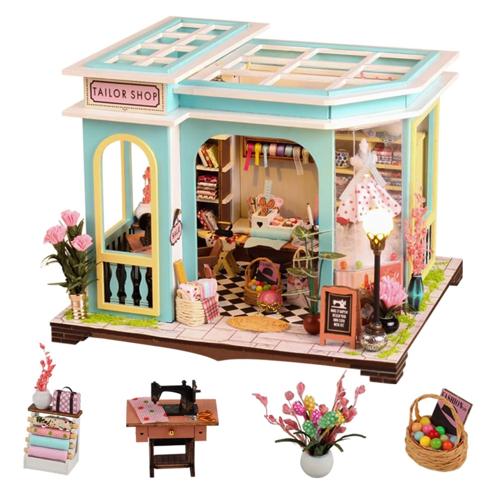 FengLanYi Miniature Dollhouse Kit - Tailor's Shop