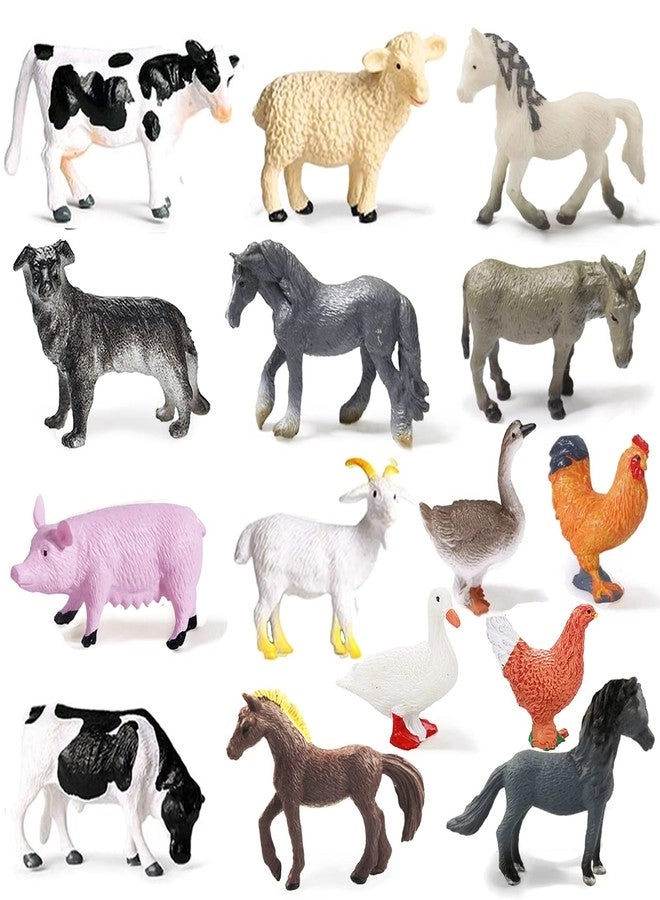 Yowlieu Mini Figures - 15 Pcs Farm Animal