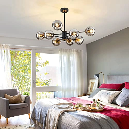 8-Light Sputnik Chandelier - adjustable height:39.2"(includes two 11.8" and two 7.8"rods)