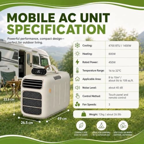 4 In 1 Portable Air Conditioner - 1400W