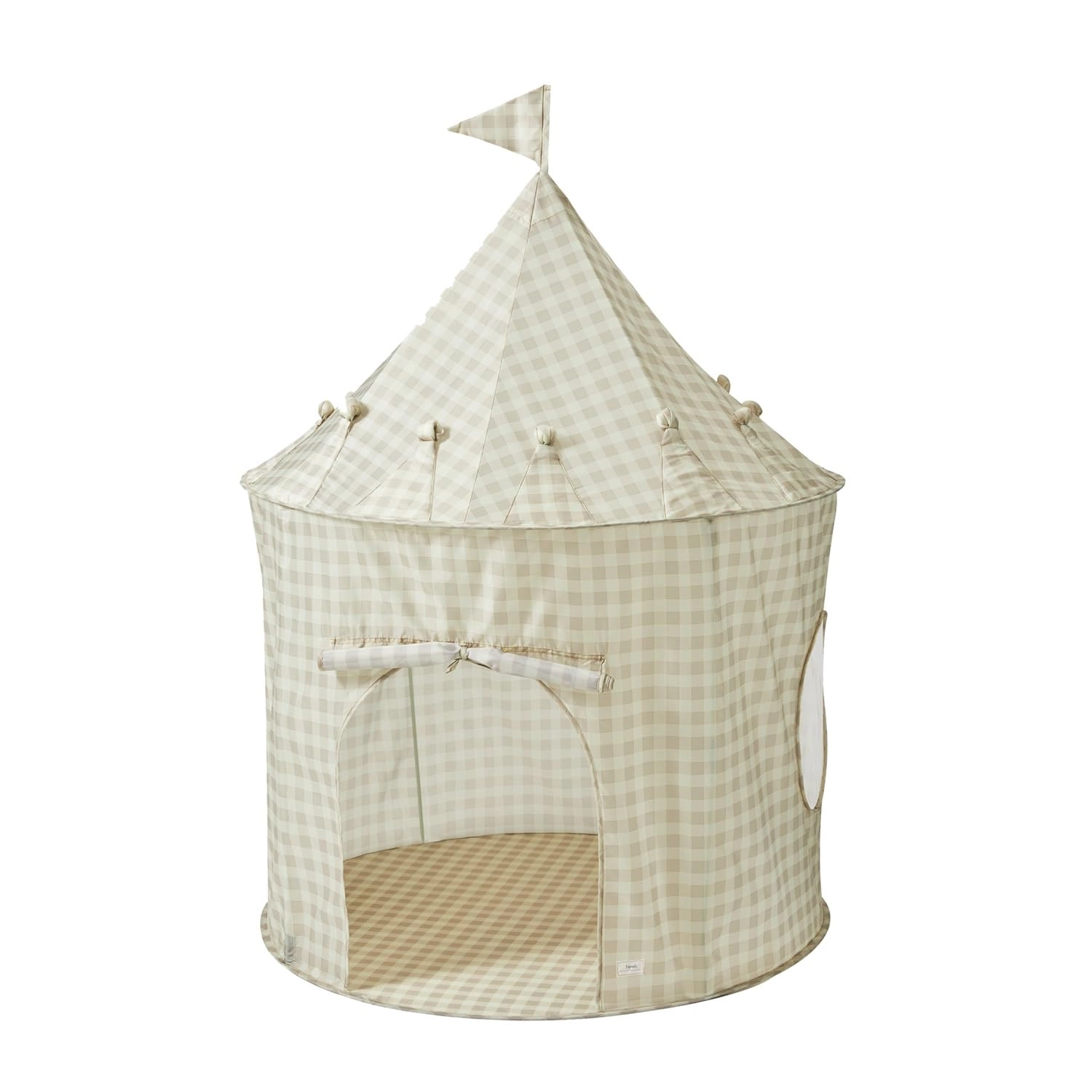 Kids Play Tent - 3ft wide 4ft tall Checkerboard Beige