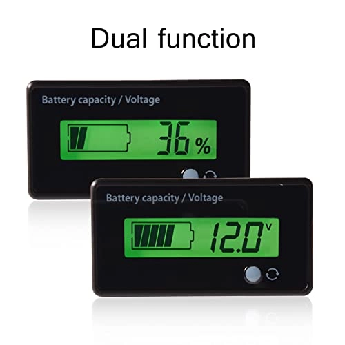 Battery capacity voltage meter - Green backlit LCD 6-70V