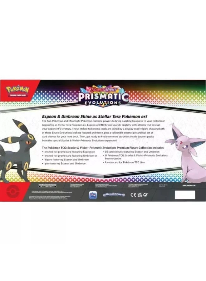 Scarlet & Violet—Prismatic Evolutions Premium Figure Collection - 11 booster packs 65 card sleeves