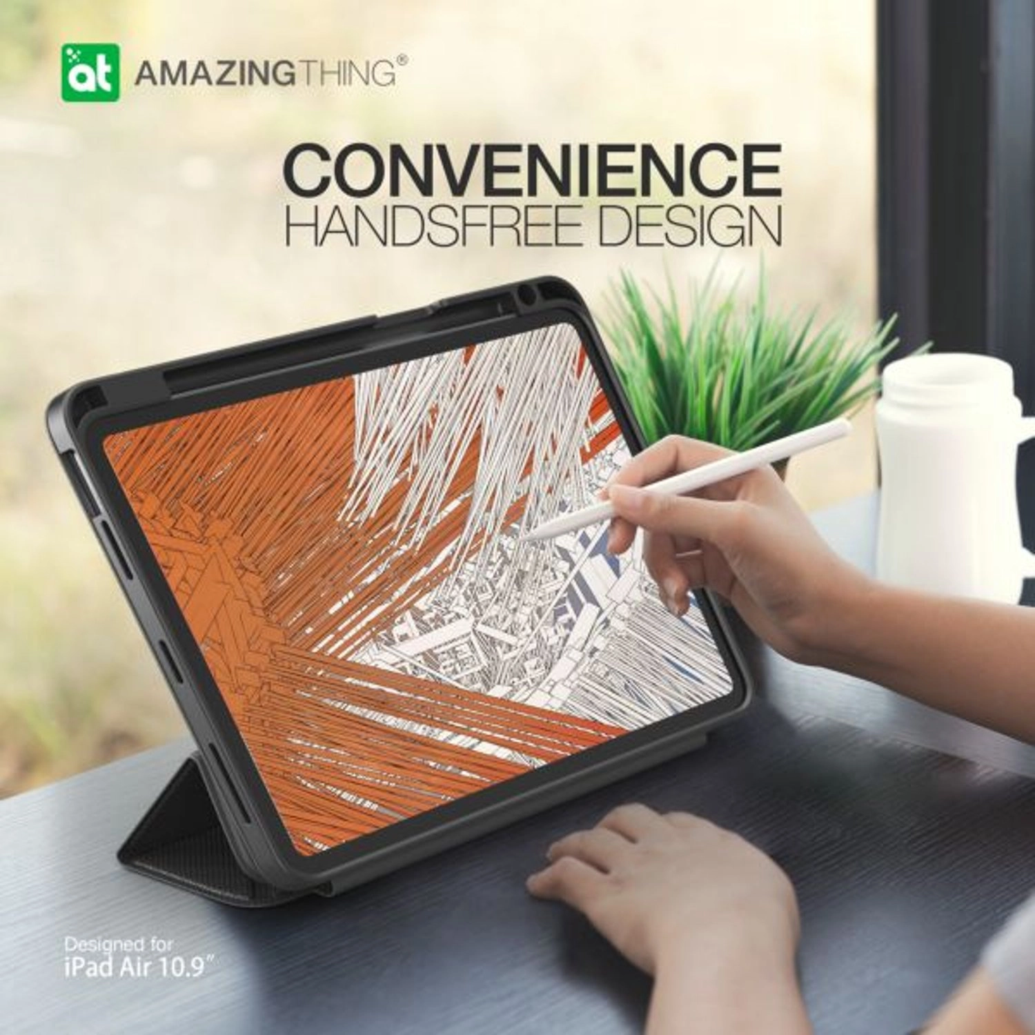 Folio Case with Pencil Slot for iPad Air (M3/M2) 11-inch / iPad Air Gen 5 10.9-inch (2025)