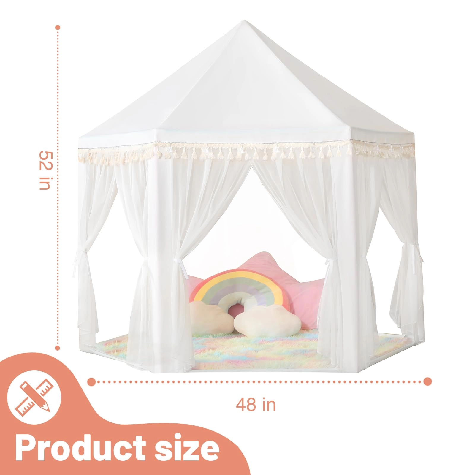 Princess Tent - Pink 48 x 48 x 52 inches