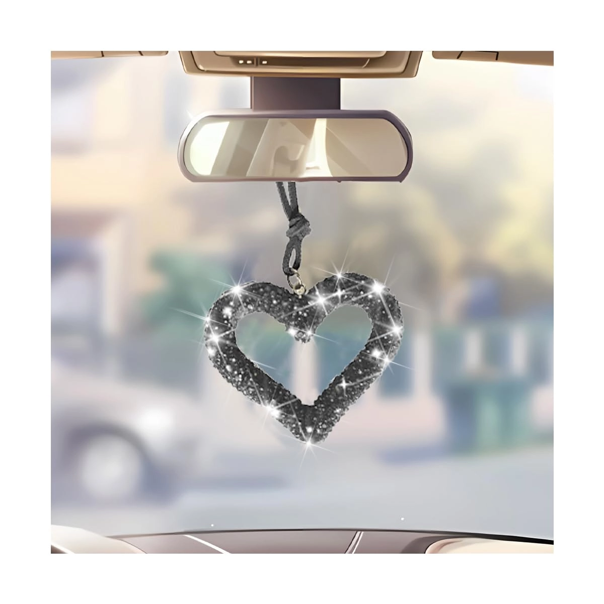 Mandark Bling Heart - Crystal Rhinestone Pendant Light Black