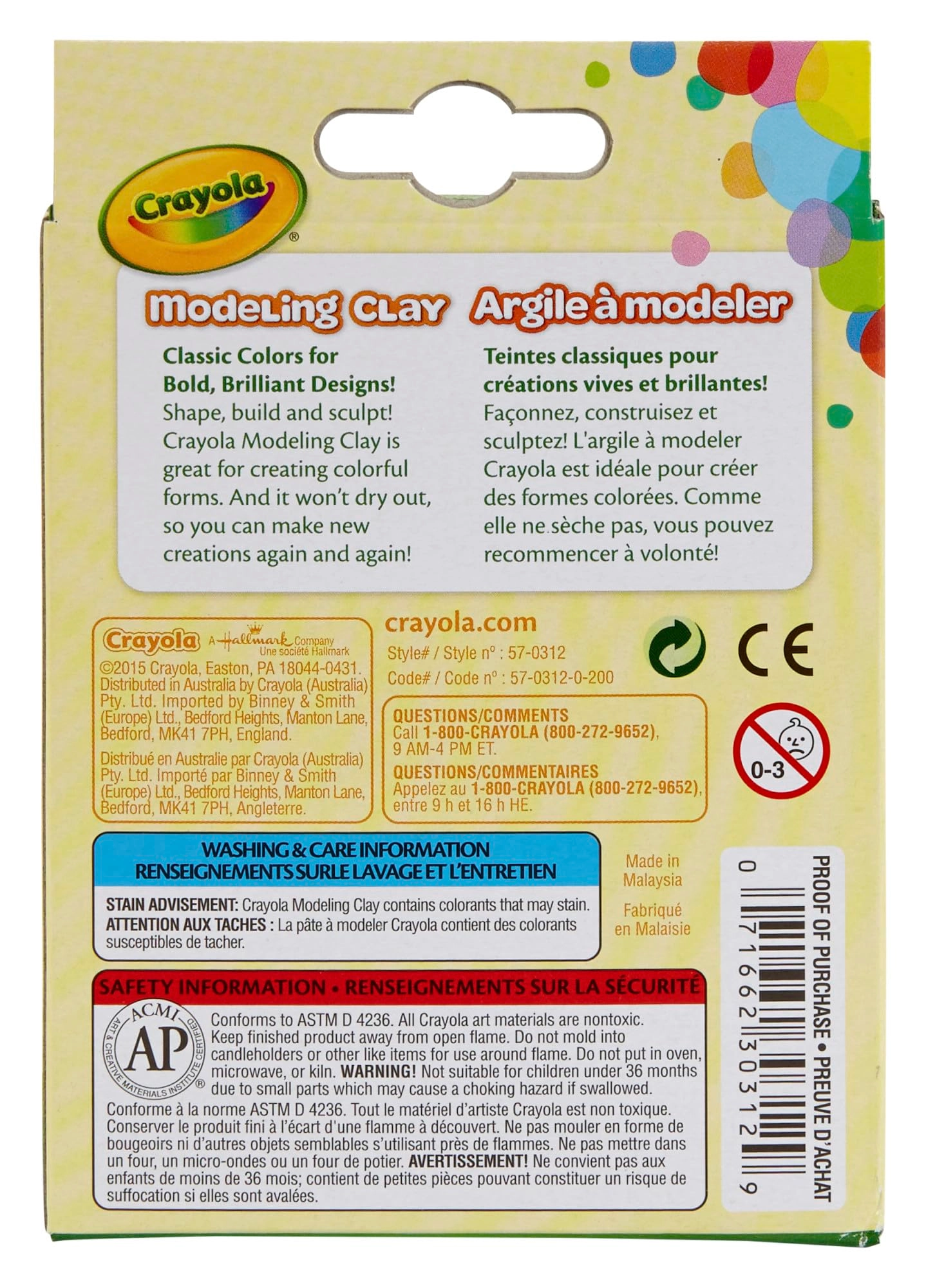 Modeling Clay - CRAYONS 150g 8pcs.