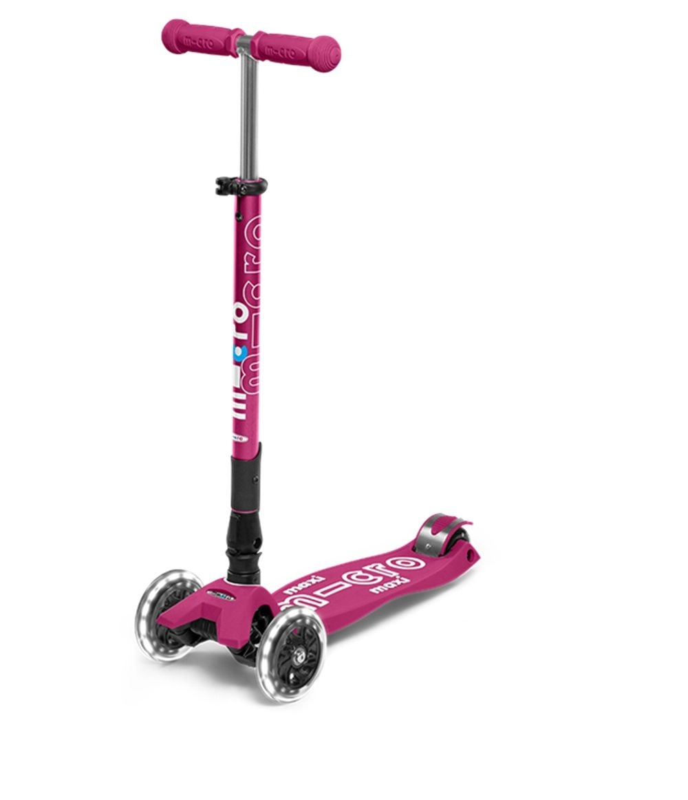 Maxi Deluxe 3-Wheel Kick Scooter – 120/80 mm LED Foldable