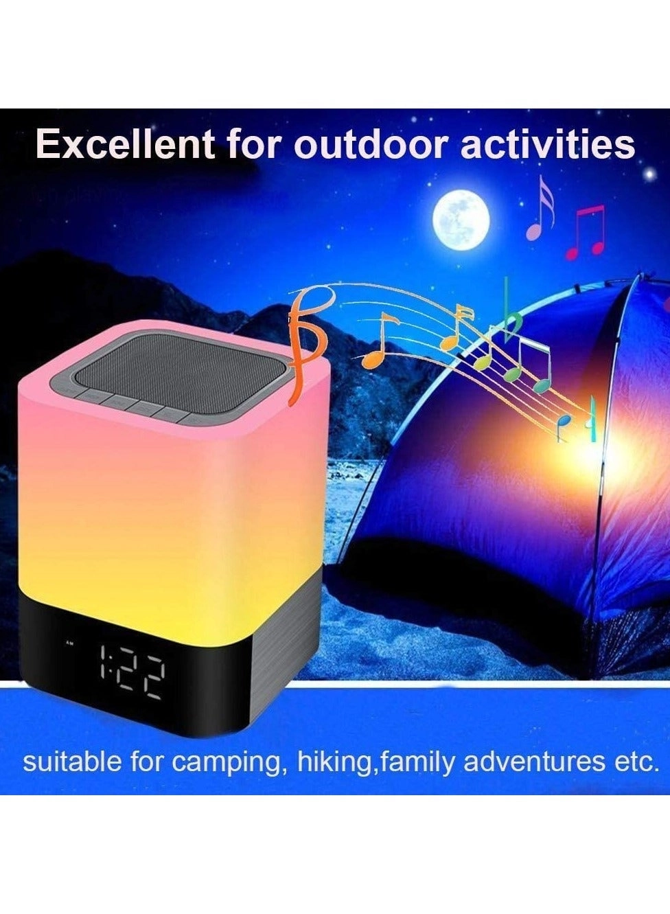 Bluetooth Speaker - Alarm Clock Touch Sensor Multi-Color