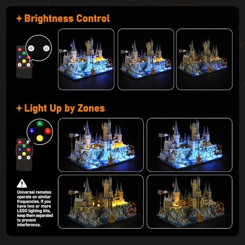Led Light for Lego Hogwarts Castle and Grounds (76419) - Remote Control Version Easy Install