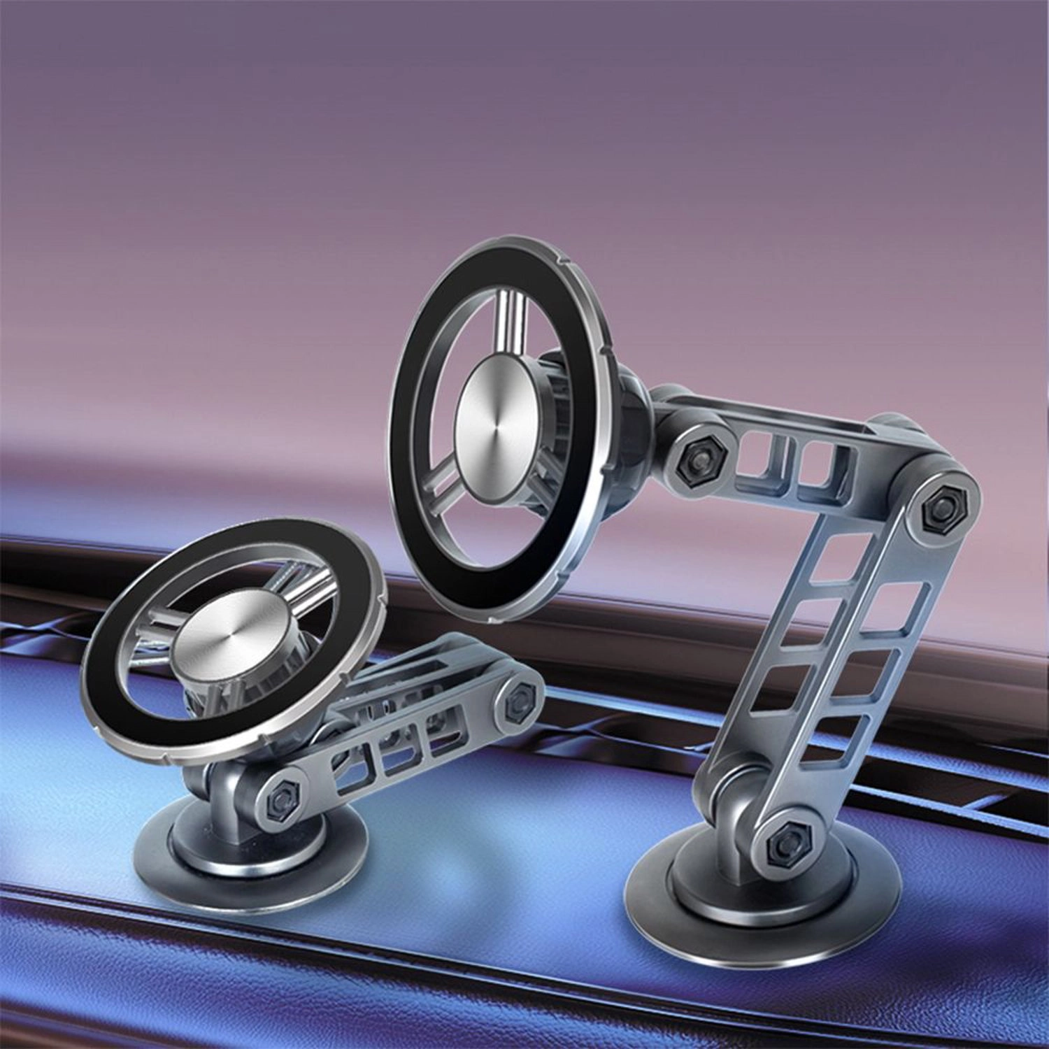 Magnetic Car Mount Holder - Grey 360-degree rotation