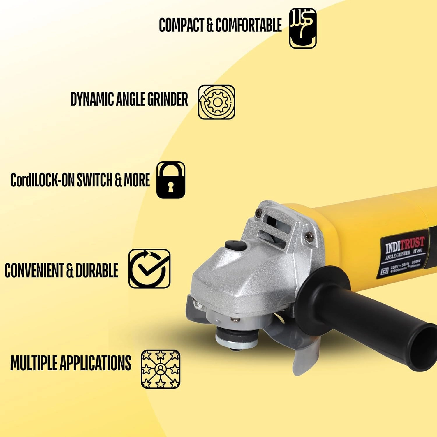 801 angle grinder - 950W 10pc Wheel set
