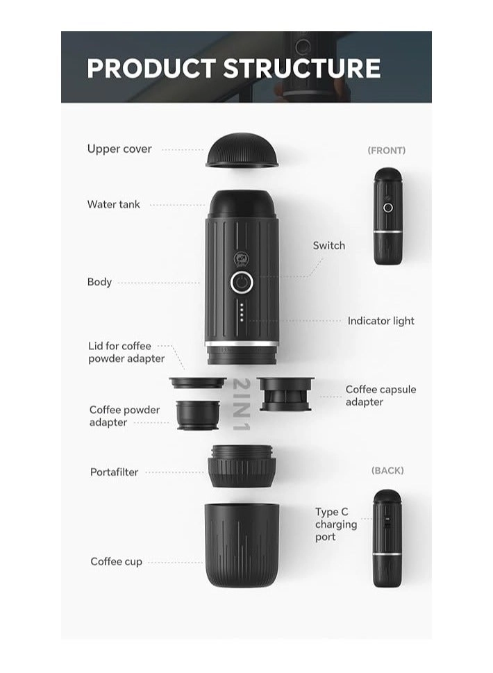 Portable Coffee Maker - powder capsules