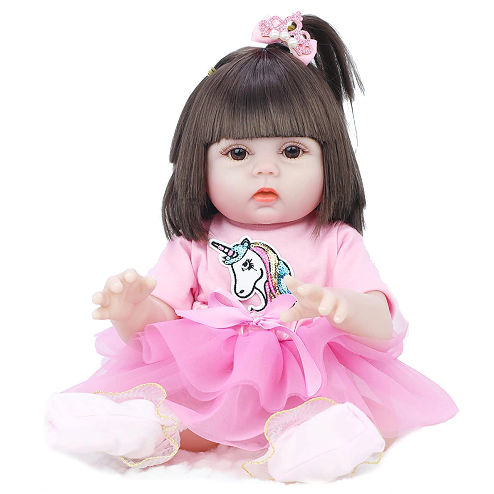Reborn Baby Doll - 22 Inch Vinyl Brown Eyes