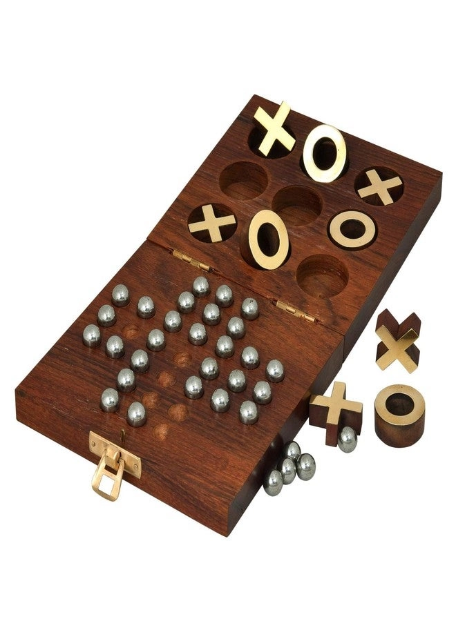 Tic Tac Toe and Solitaire - Wooden