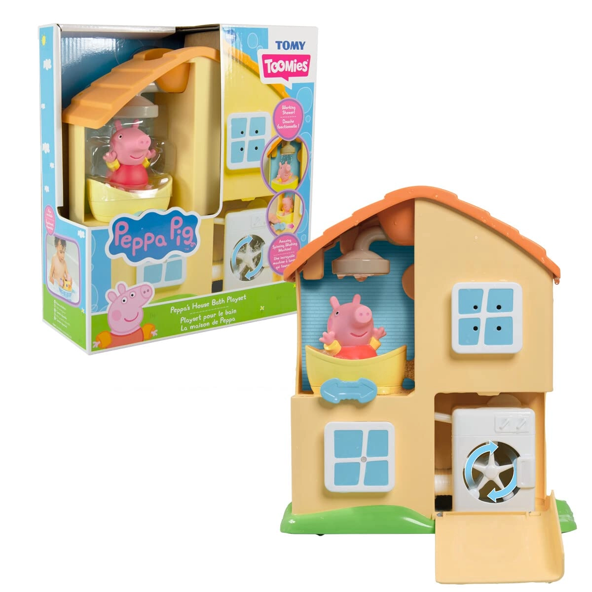 TOMY Intl. Peppa Pig House - Toddler Bath Toy Playset 18 Months+