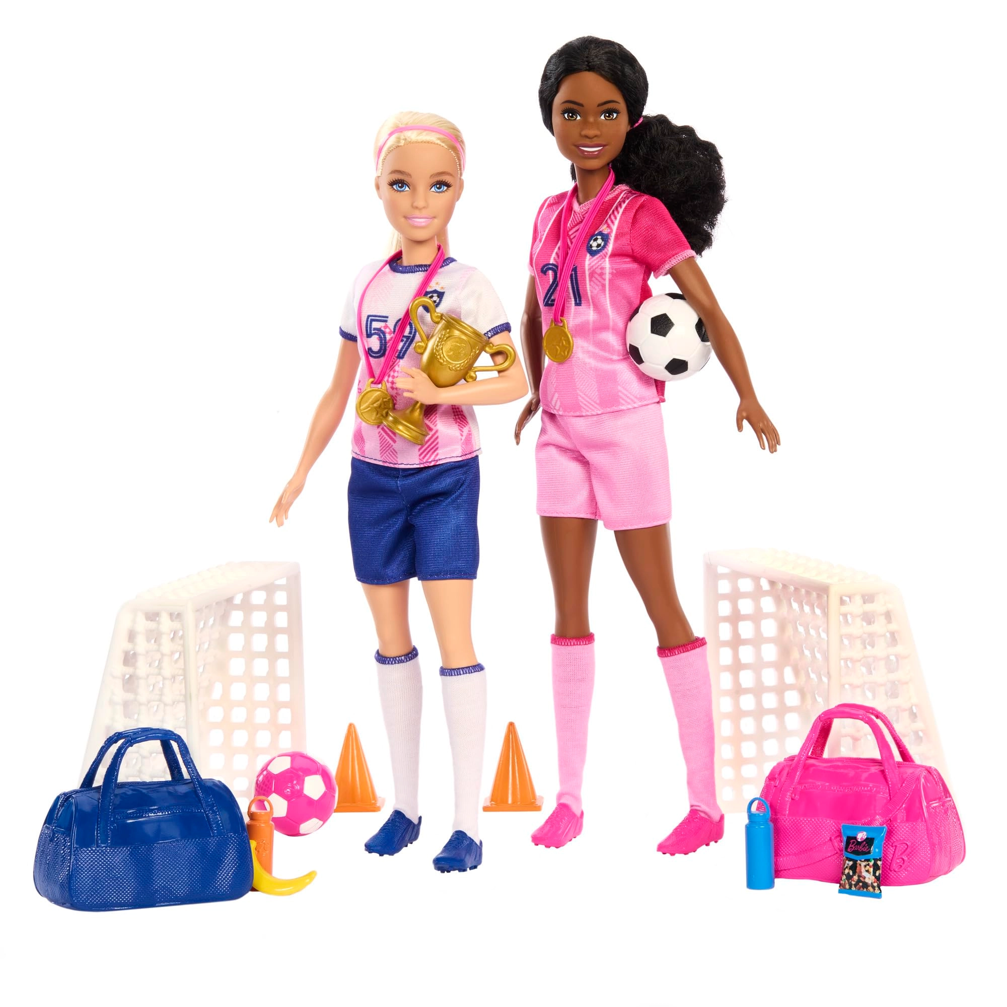 Barbie Careers Soccer Player Playset - 2 Dolls 15 Accessories Ages 3+