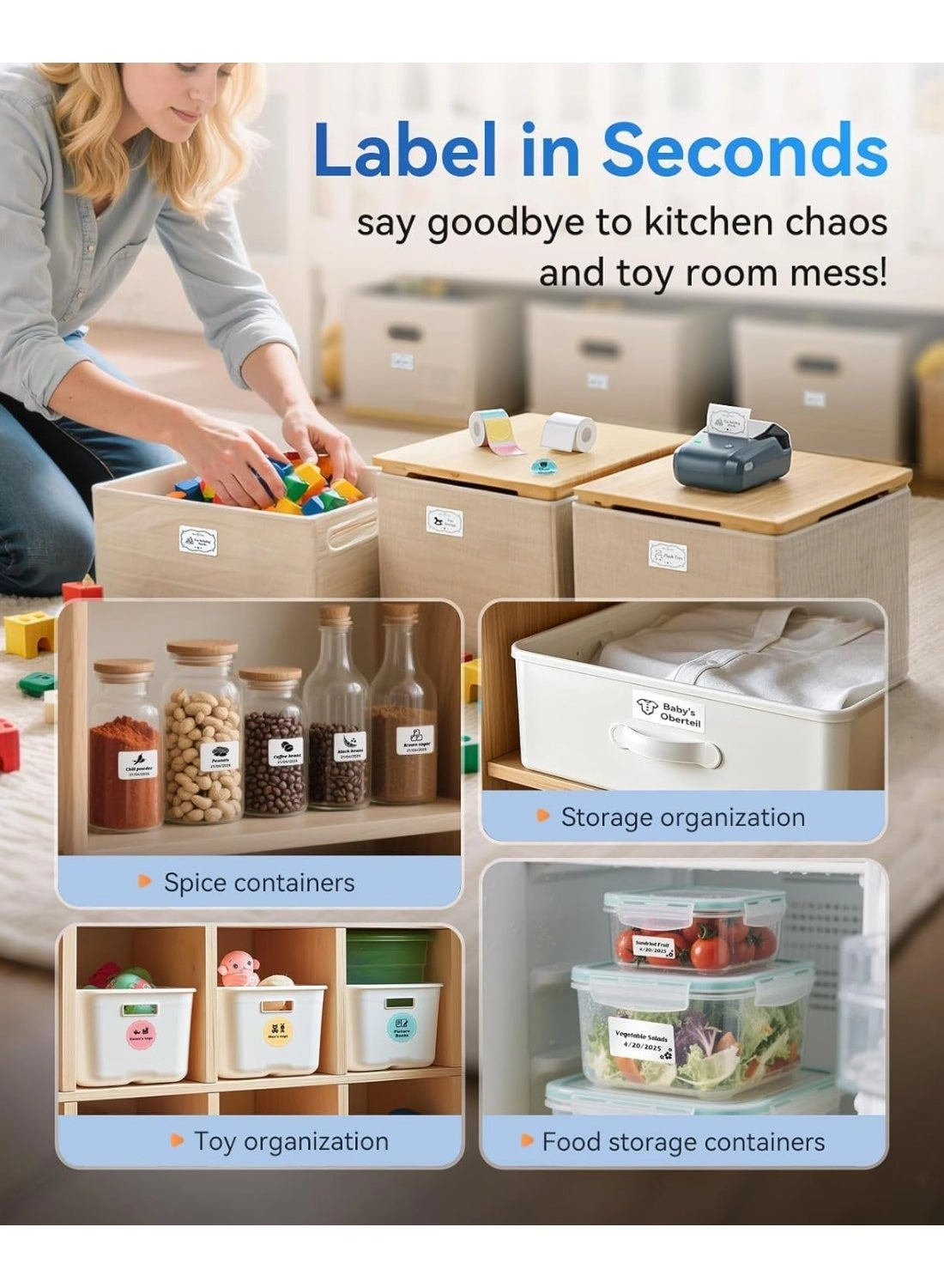 B1 - Label Maker 50*30mm Labels Space Blue