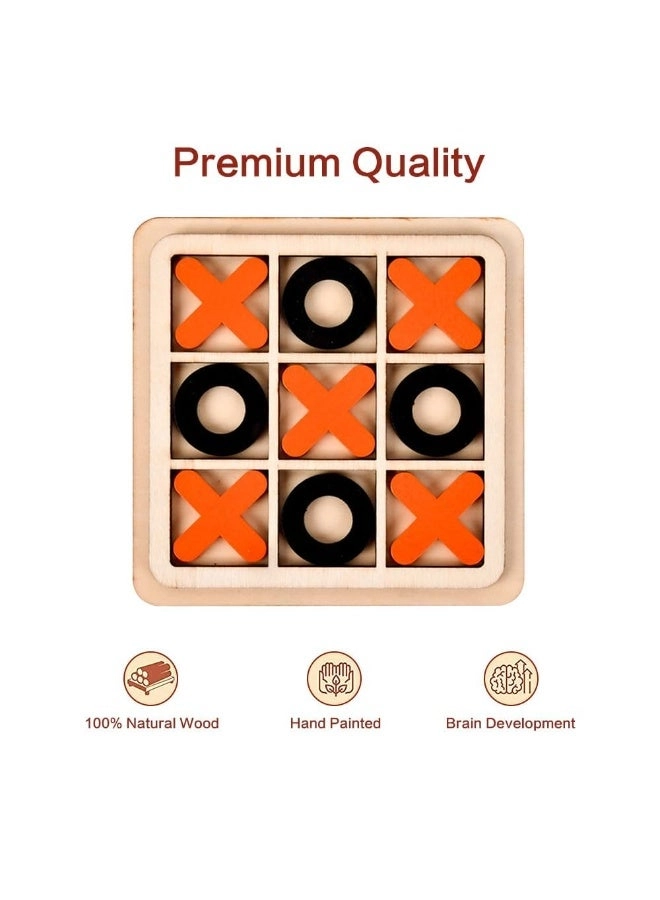 Tic Tac Toe - Wood Mini 3Pcs 3 Color