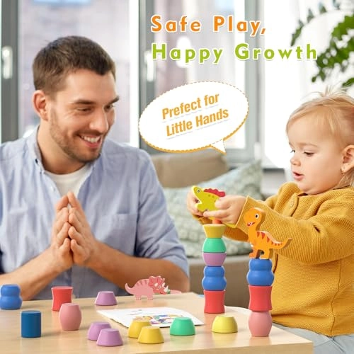 Montessori Dinosaur Toys - 2+ Years 9 dinosaur-shaped blocks