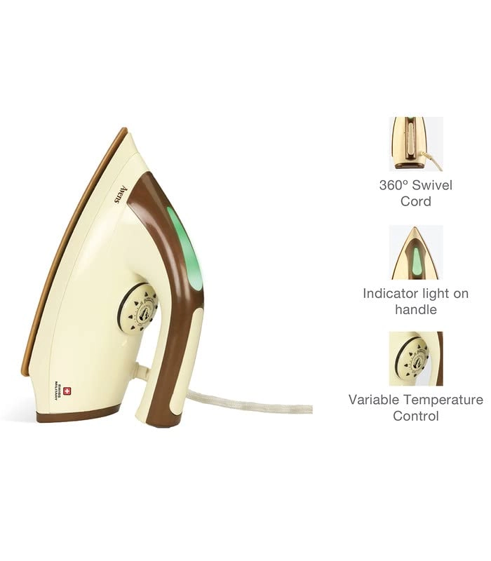 Avens Dry Iron Press - 1100W Non-Stick Cream