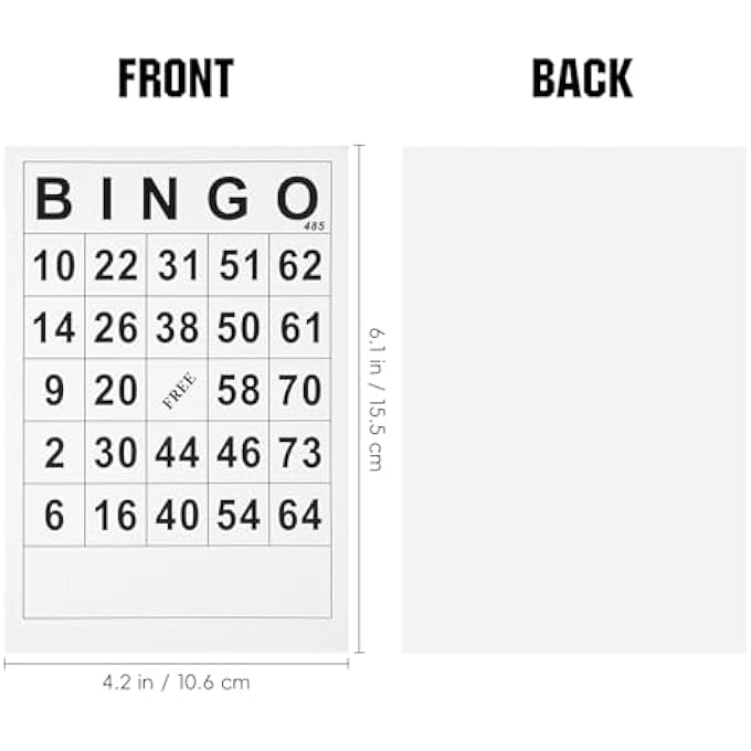 BINGO CARD - 60PCS WHITE