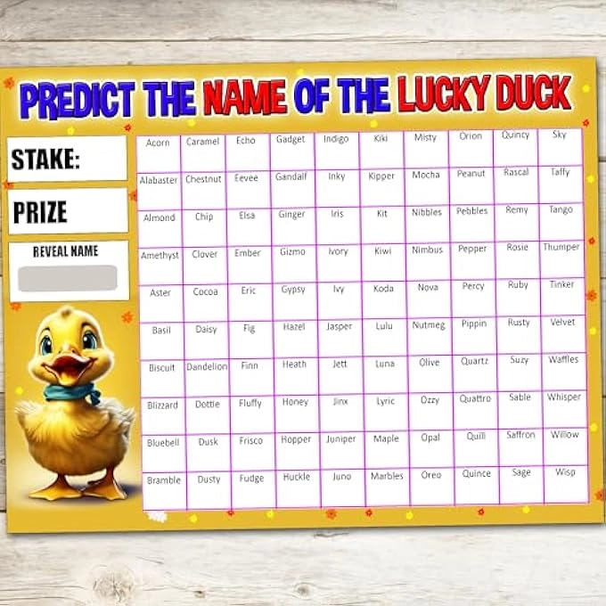 PREDICT THE NAME OF THE LUCKY DUCK - 100 10+
