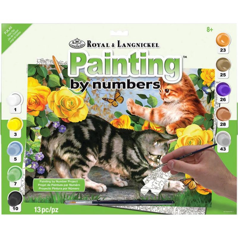 Royal & Langnickel Kitten Playing - 10 Paint Pot;1 Brush;Board Pattern