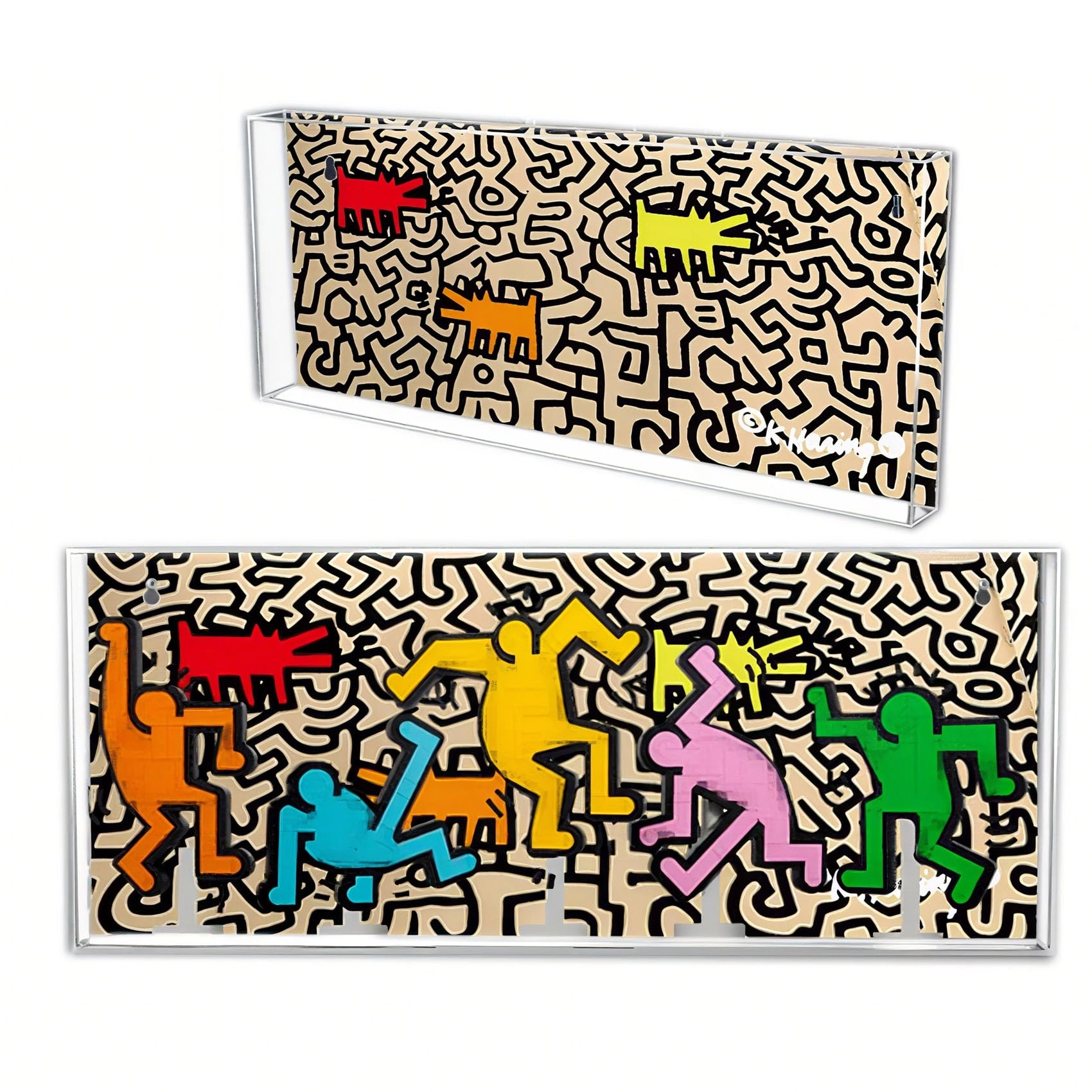 OOHNVJKI Acrylic Display Case for LEGO Dancing Villain Kit 31216 - Painting on the Back