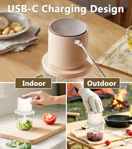 Small Food Processor - 600ml Rechargeable Battery