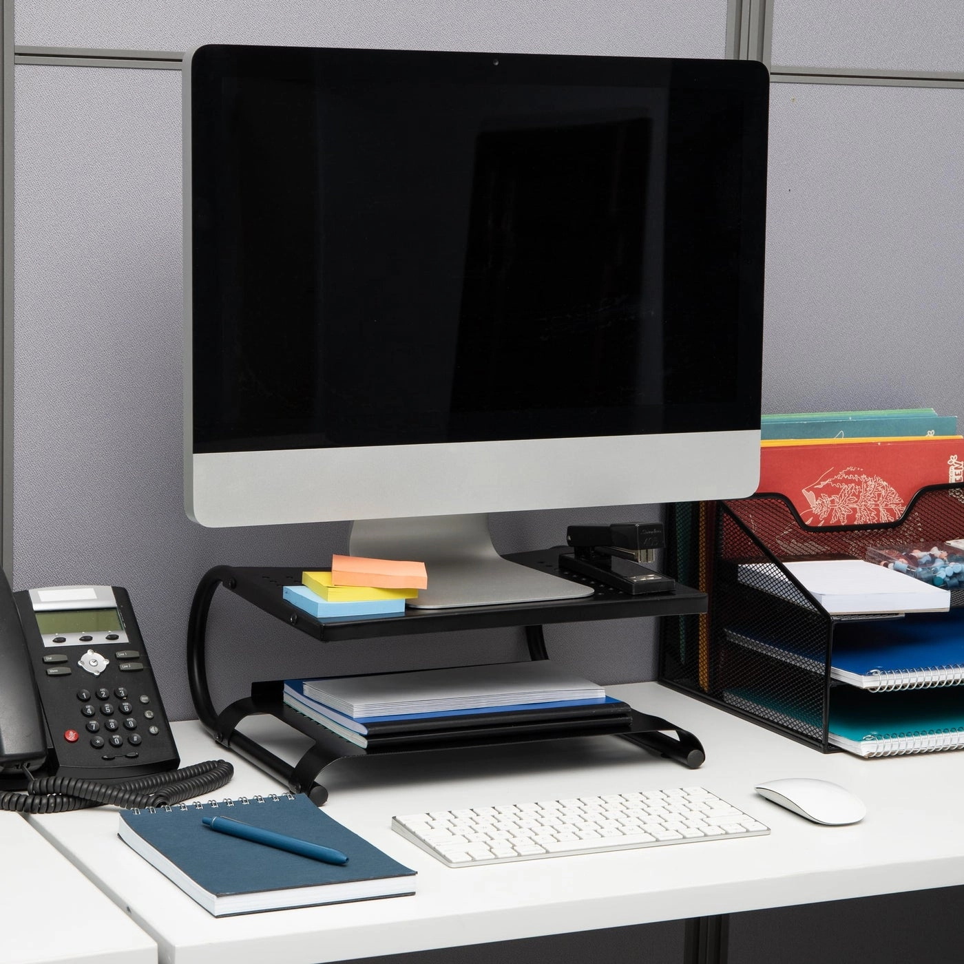 Monitor Stand - Ventilated Metal Mesh Silver