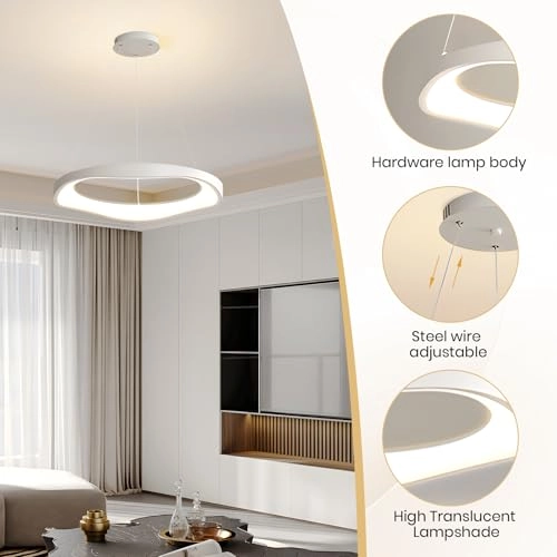 Round LED Chandelier - 3000K–6000K Dimmable