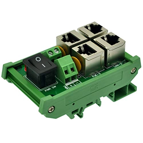 DIN Rail Mount Passive RJ45 PoE Power Injection Board - 12VDC - 60VDC 2 ports 10/100Mbps