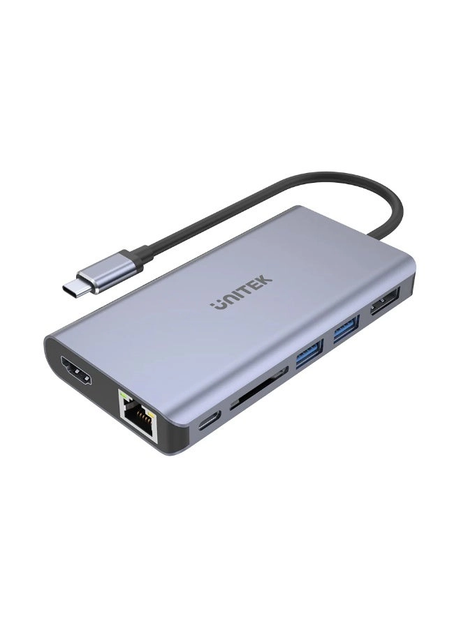 D1113A - 9-in-1 USB-C Hub 3x USB-A 5Gbps HDMI 4K@30Hz PD 100W