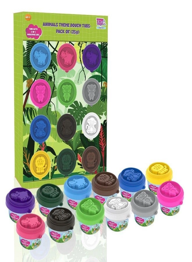 Animal Themed Dough Tubs - 3+ years 12 pcs