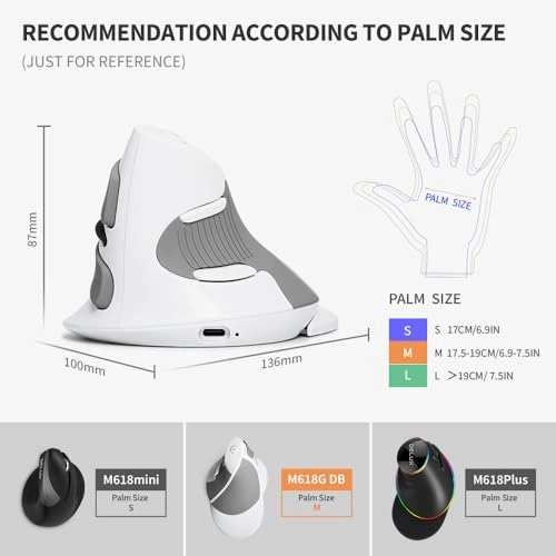 M618DB Vertical Ergonomic Mouse - Wireless