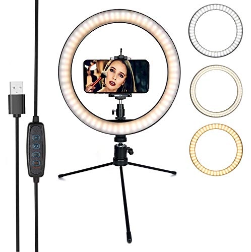 LED Ring Light - 10" 3 Light Modes 10 Brightness Levels