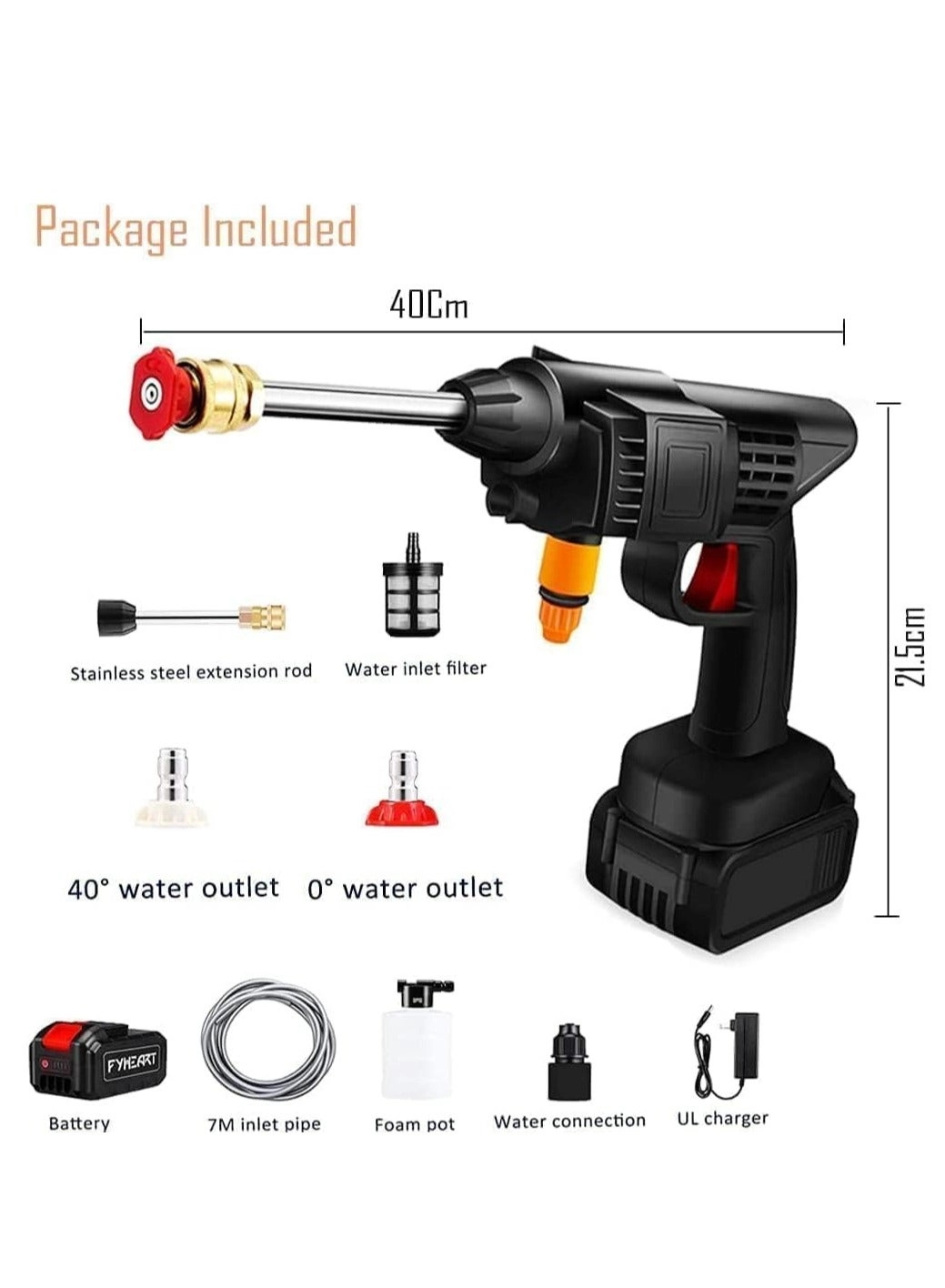 Cordless Portable Washer - 48V 200W 30Bar