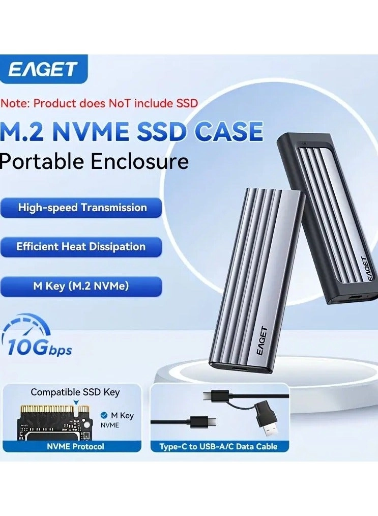 M.2 NVMe SSD Enclosure - USB 3.2 M-Key & B+M Key 2230/2242/2260/2280