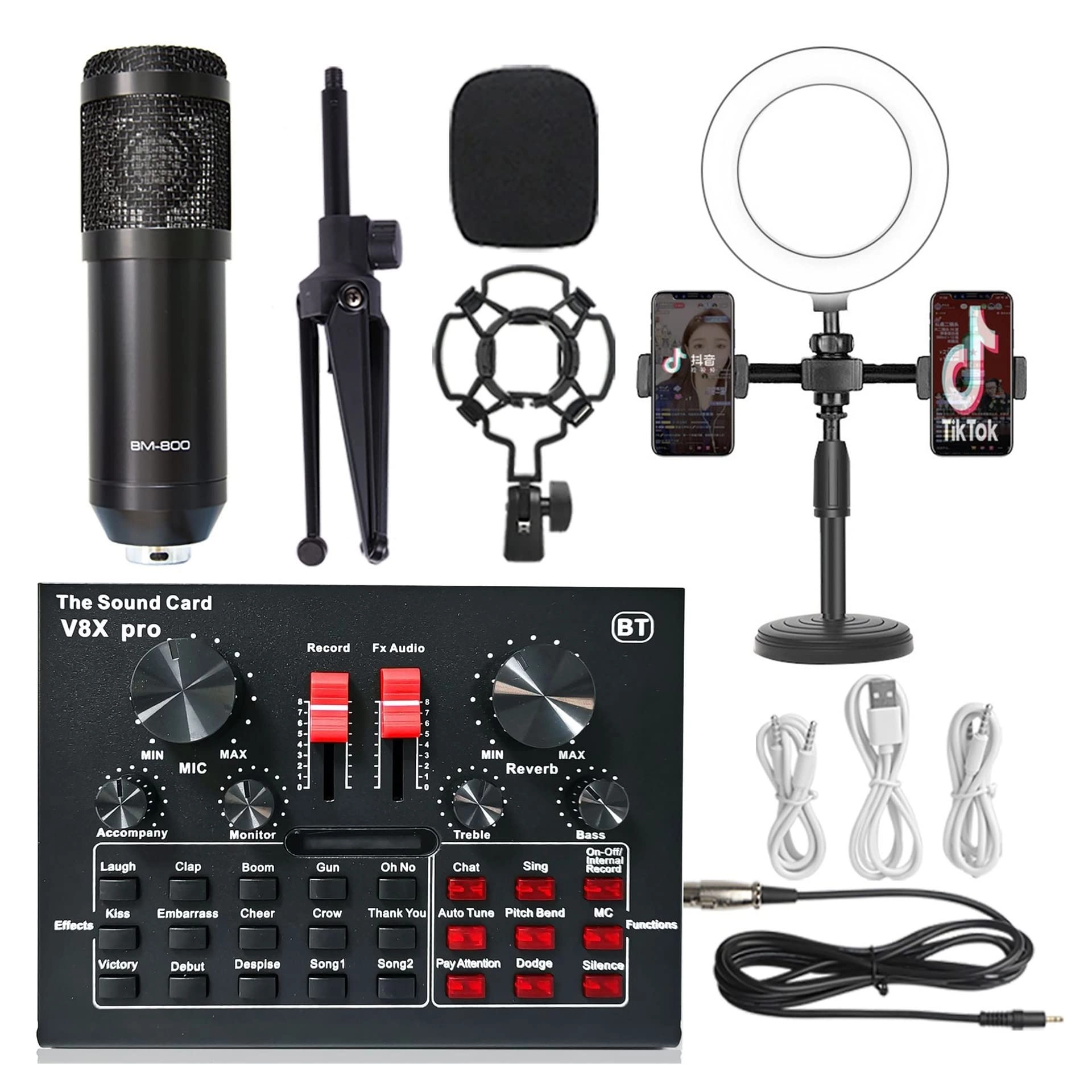 BM800 + V8XPRO + BG16 Wireless Microphone Bundle