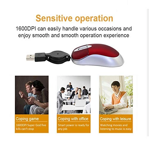 Mini Retractable Optical Mouse - Wired