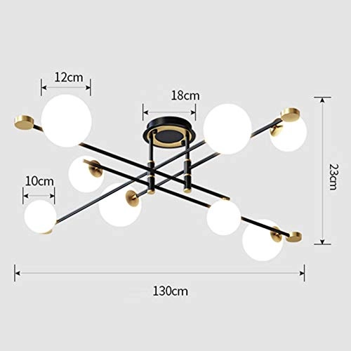 Sputnik Chandelier - Black and gold 10 head