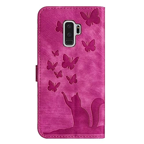 Cute Cat Case Wallet Flip Cover for Samsung Galaxy S9 Plus