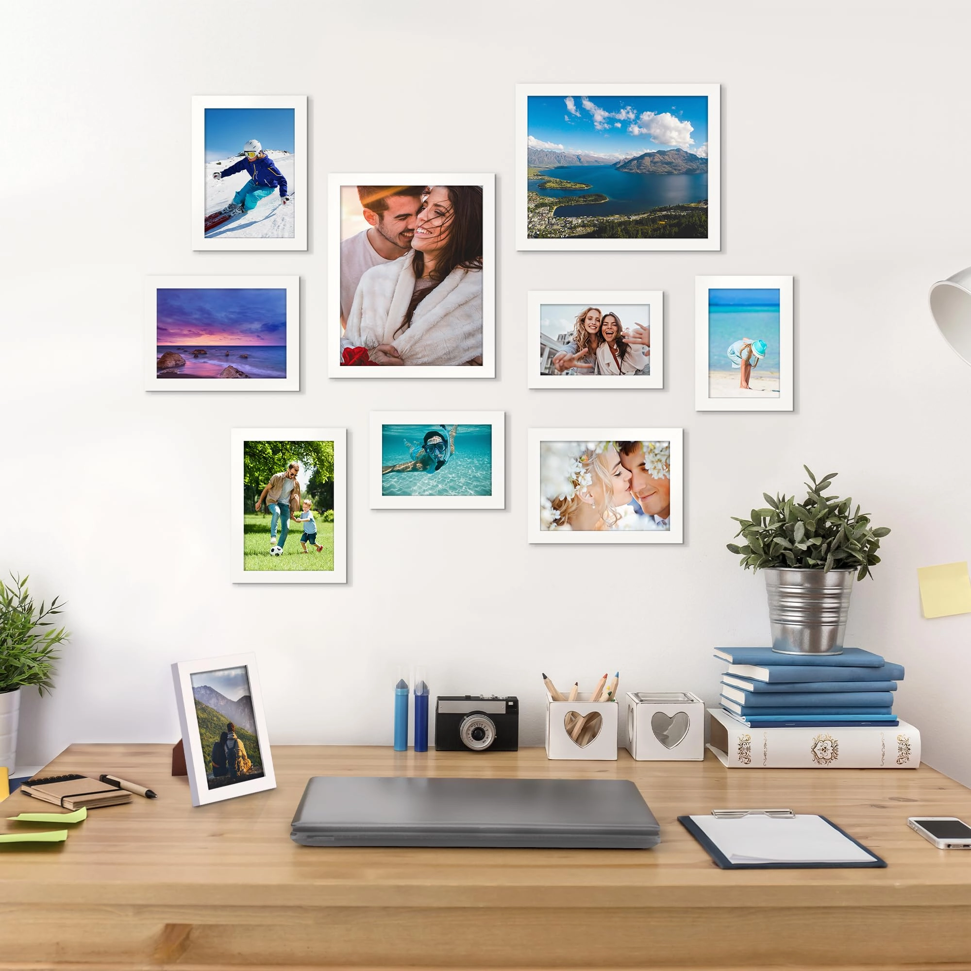 10 Pack Picture Frames - 8x10, 5x7, 4x6