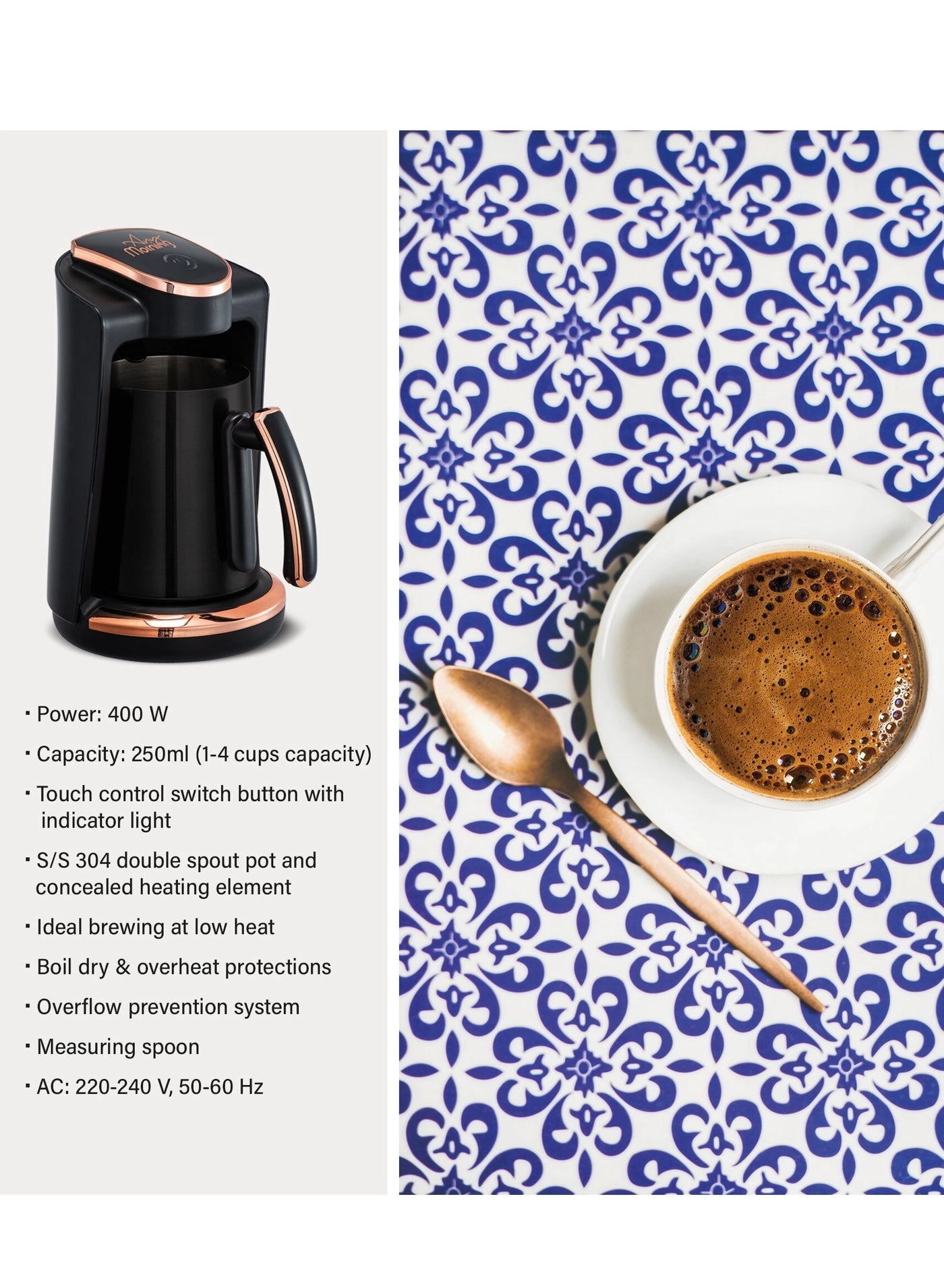 Turkish Coffee Maker With Pot - 4 CUPS 250 ml