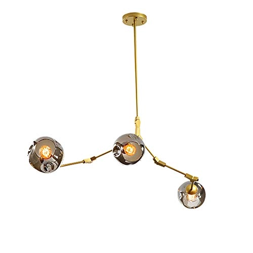 Minimalist Glass Bubble Ball Chandelier - E27 8 heads Gradient smoke gray lampshade