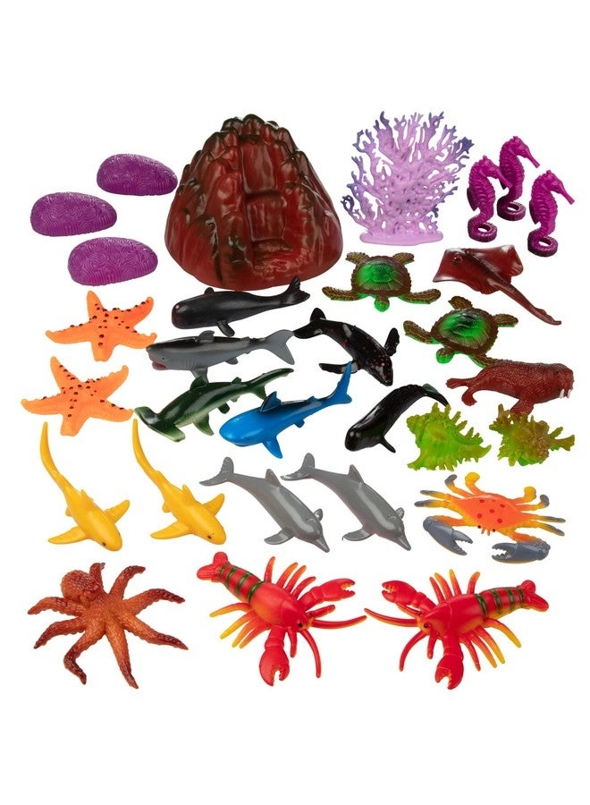 Ocean Life Sea & Animal Toy Action Figure - 30pc Bucket Set