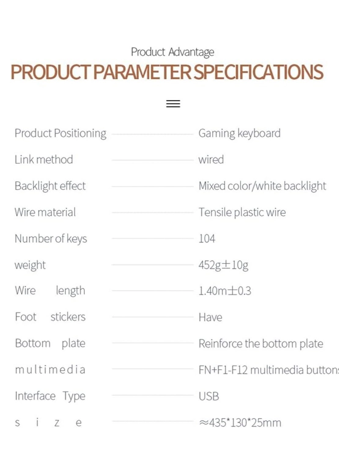 Floating Gaming Keyboard - Wired